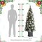 Set of 2/3 4ft/5ft/6ft Pre-Lit Pine Artificial Christmas Porch Tree with Decorative Urn Pot
